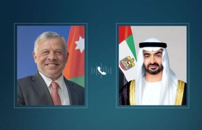 هاتفياً.. الإمارات والأردن تبحثان علاقات التعاون والعمل المشترك بين البلدين