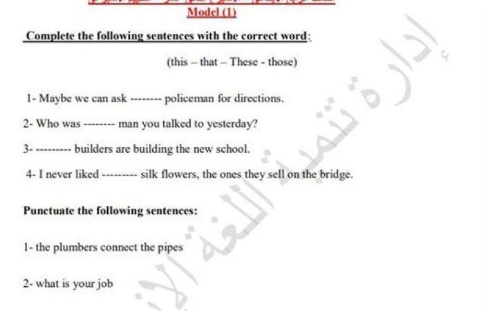 مراجعات نهائية.. أسئلة تقييم الاسبوع الـ 12 في اللغة الإنجليزية الصف الرابع الابتدائي