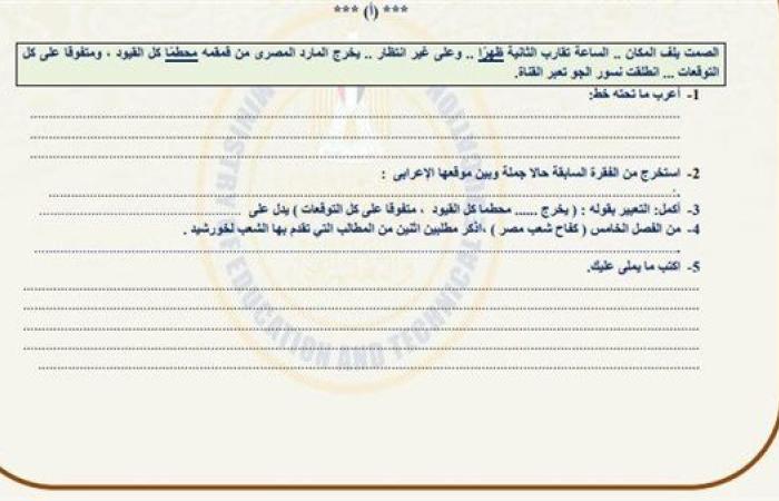 مراجعات نهائية.. أسئلة تقييم الأسبوع الـ 12 لغة عربية لـ الصف الثاني الإعدادي