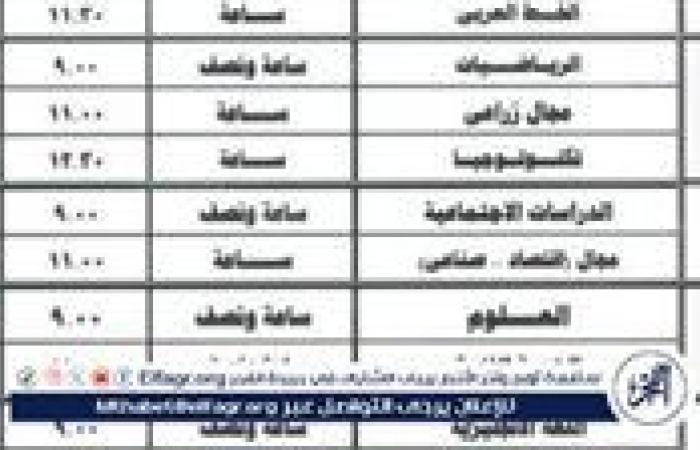 عاجل - جدول امتحانات الترم الأول 2025 رسميا