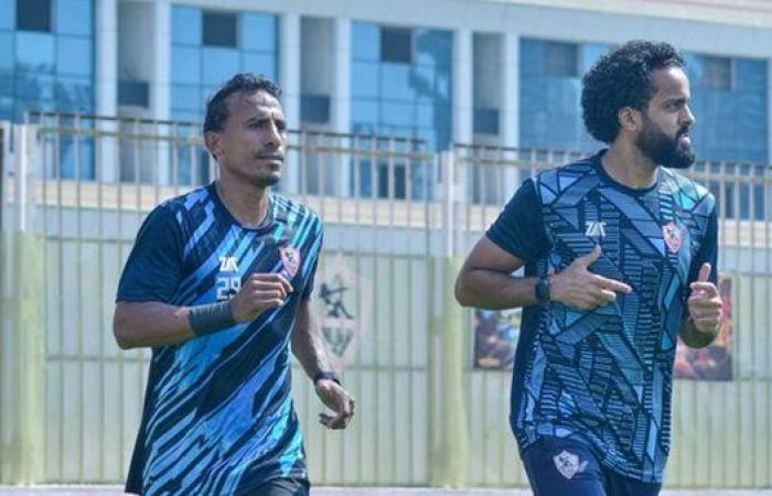 محمد عبدالشافي يشارك فى جزء من التدريبات الجماعية للزمالك