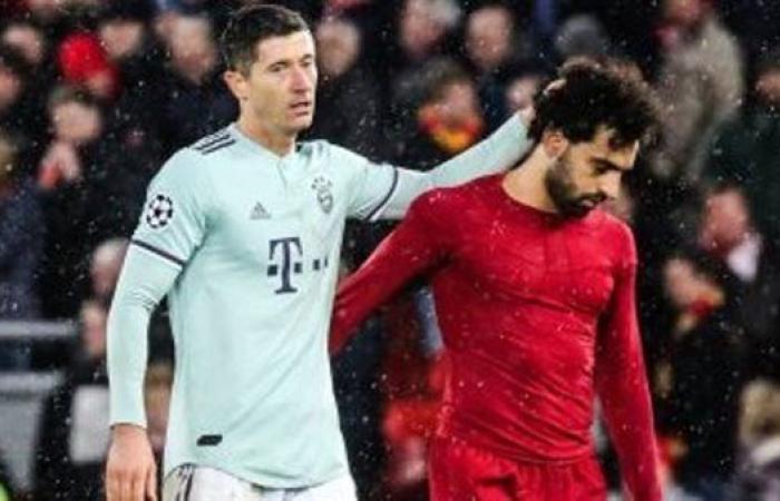 محمد صلاح ينافس ليفاندوفسكى على جائزة الحذاء الذهبى الأوروبى